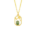 Leaf Nephrite Jade Necklace-Peace and Joy