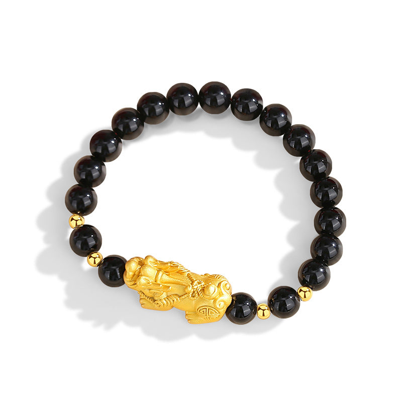 Black & Red Agate Pixiu Couple Bracelets-Shared Joy