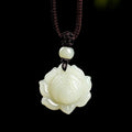 Hetian Jade Lotus Pendant Necklace-Inner Clarity