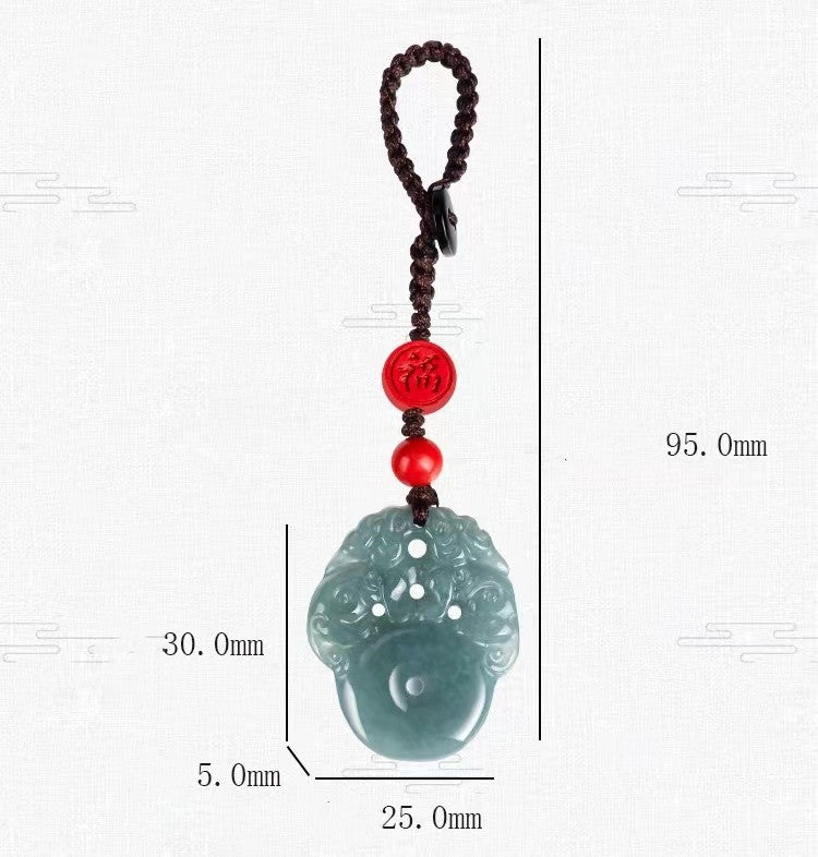 Fengshui Pixiu Phone Charm-Natural Jade