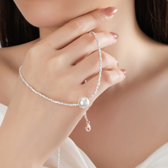 Shell Pearl Sterling Silver Necklace-Always Back to You