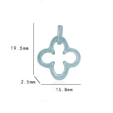 Luck Four Leaf Clover Jade Pendant Necklace-925 Sterling SIlver