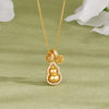 18K Gold-Plated Silver Fortune Gourd Pendant Necklace – Rotatable Design for Elegance & Blessings
