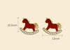 2026 Year of the Horse Red Agate Earrings – 925 Sterling Silver Lucky Studs for Wealth & New Beginnings