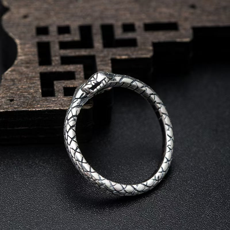 Vintage Snake Silver Ring-transformation & protection