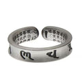 Heart Sutra Handmade Carved Six True Words Silver Couple Ring-Compassion and Enlightenment