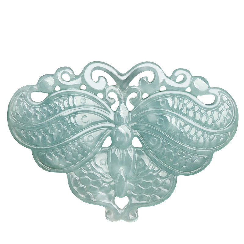 Serene Transformation Butterfly Jade Pendant-Whispers of the Azure Wing: A Soul’s Metamorphosis