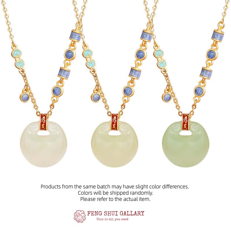 White Jade Pendant Necklace-Auspicious Fengshui Clounds