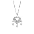 Feng Shui longevity Lock Necklace-Zirconia Charm