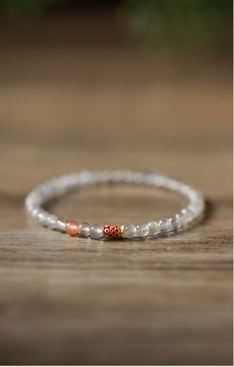 Wealth Koi Fish Moon Stone Bracelet-Prosperity Luck
