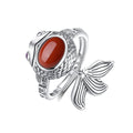 Goldfish 925 Sterling Silver Ring-Joyful Abundance