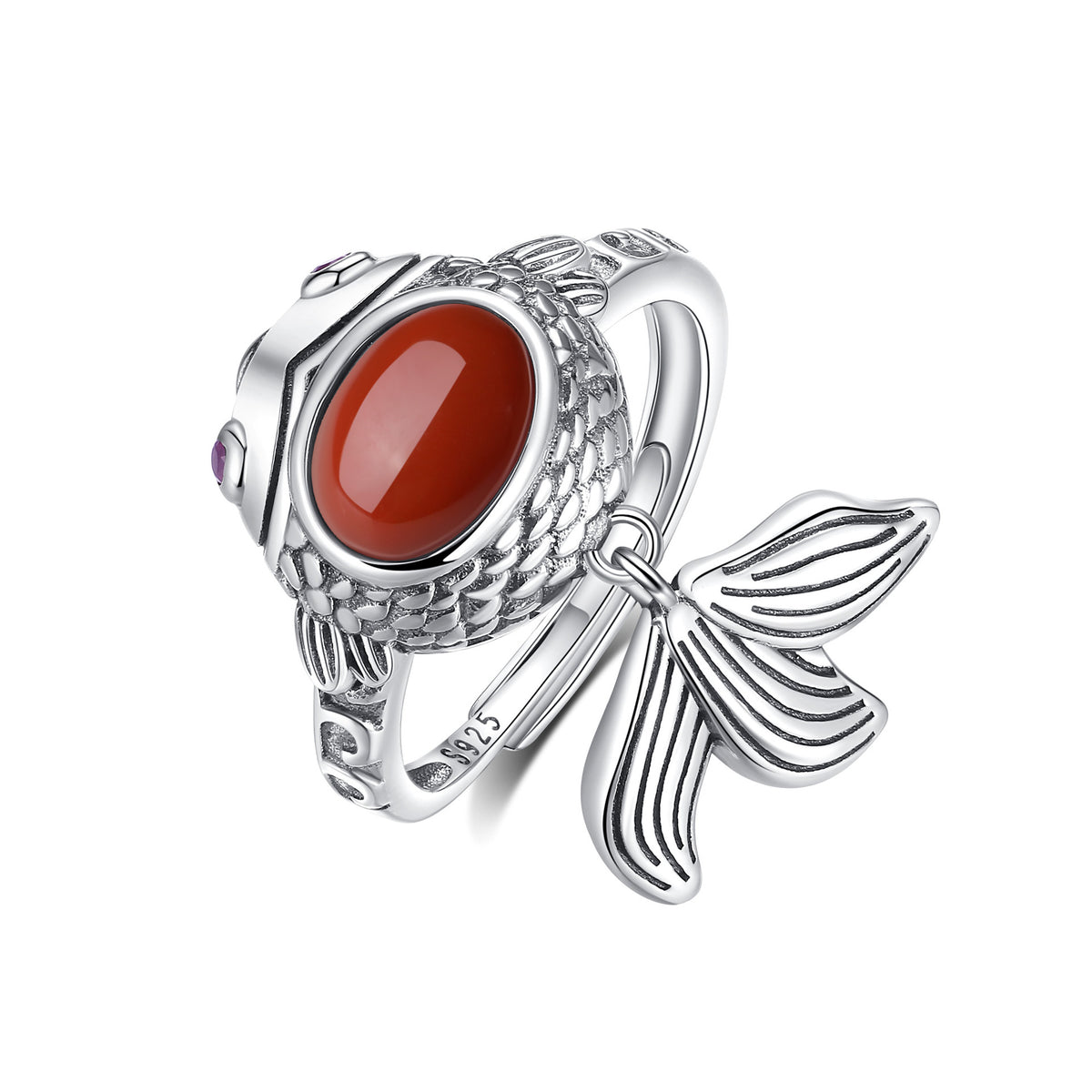 Goldfish 925 Sterling Silver Ring-Joyful Abundance