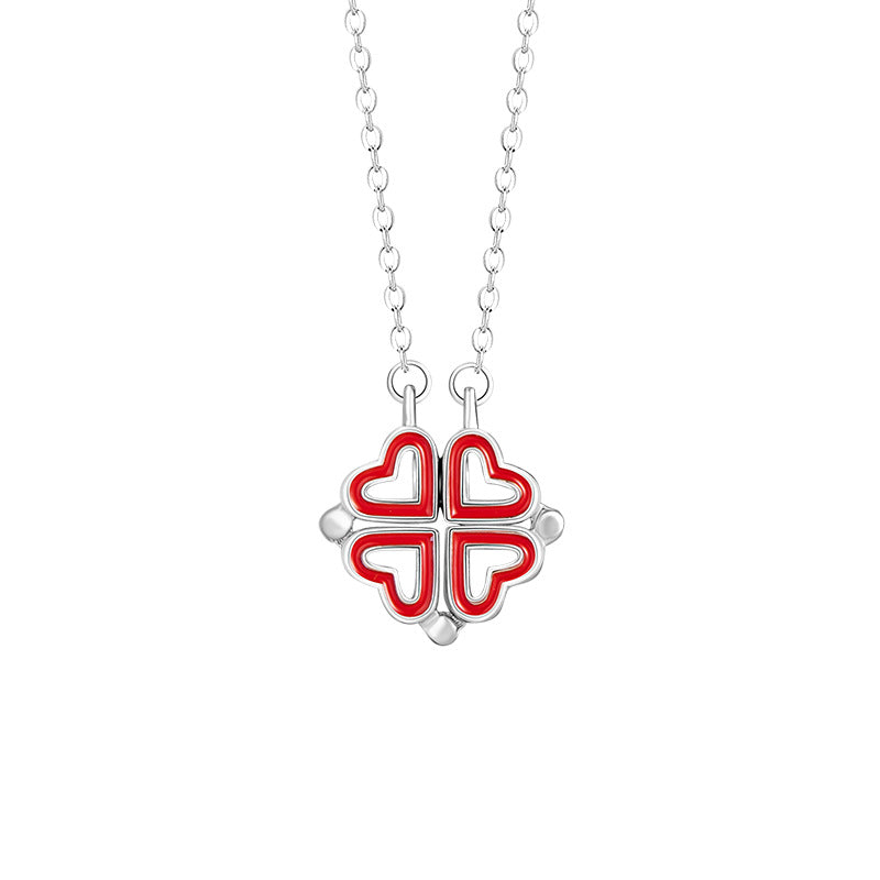 Four Leaf Clover Magnetic Necklace-A Sincere Heart