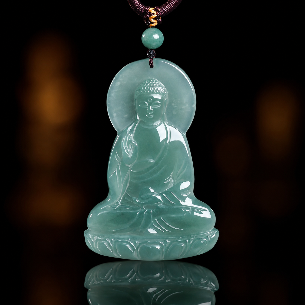 Infinite Light: Amitabha Buddha Jade Pendant-Peace, Compassion & Safe Journey