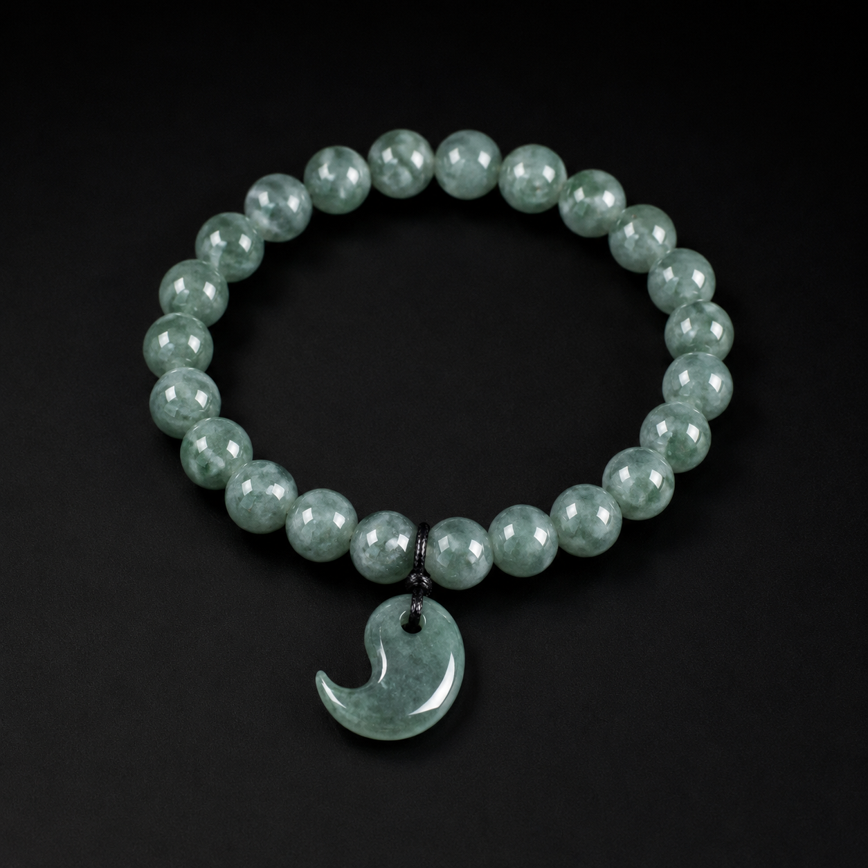 Taiji Magatama Jade Bracelet-Balance, Harmony & Peace
