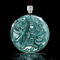 Guan Gong Dragon Jade Pendant-Amulet for Career Elevation, Prosperity & Protection