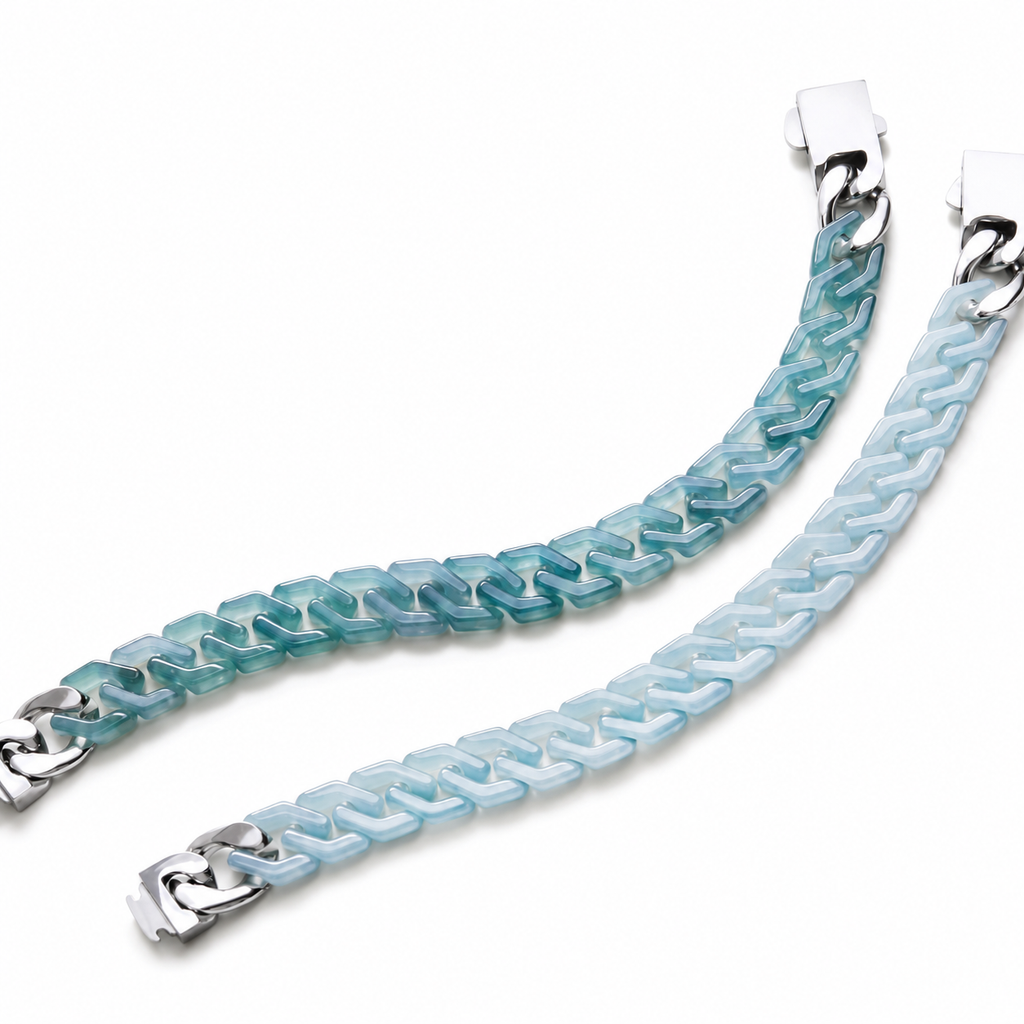 Blue Jade Cuban Bracelet-Confidence Connection