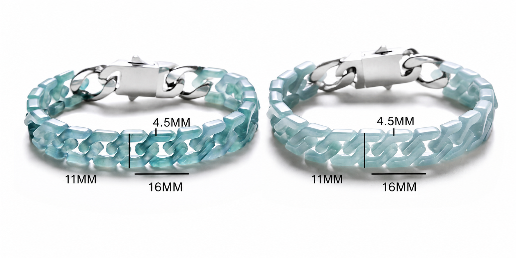 Blue Jade Cuban Bracelet-Confidence Connection