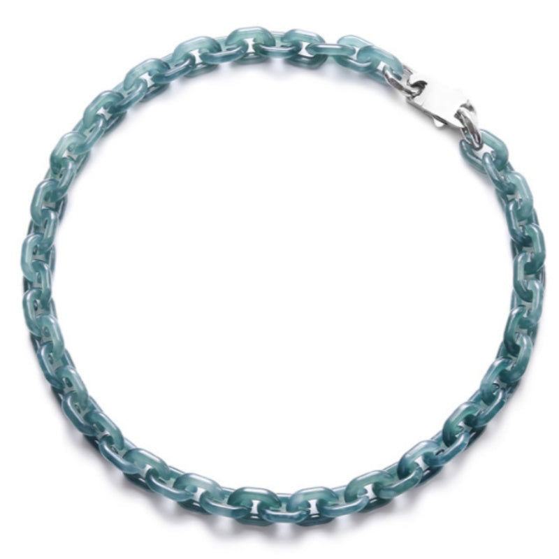 Handgeschnitztes Jadeit-Kubanische-Glieder-Armband – Pfad des Wächters