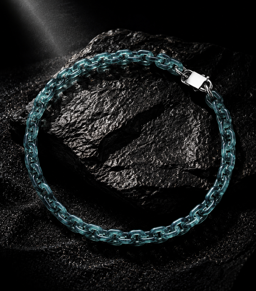 Handgeschnitztes Jadeit-Kubanische-Glieder-Armband – Pfad des Wächters