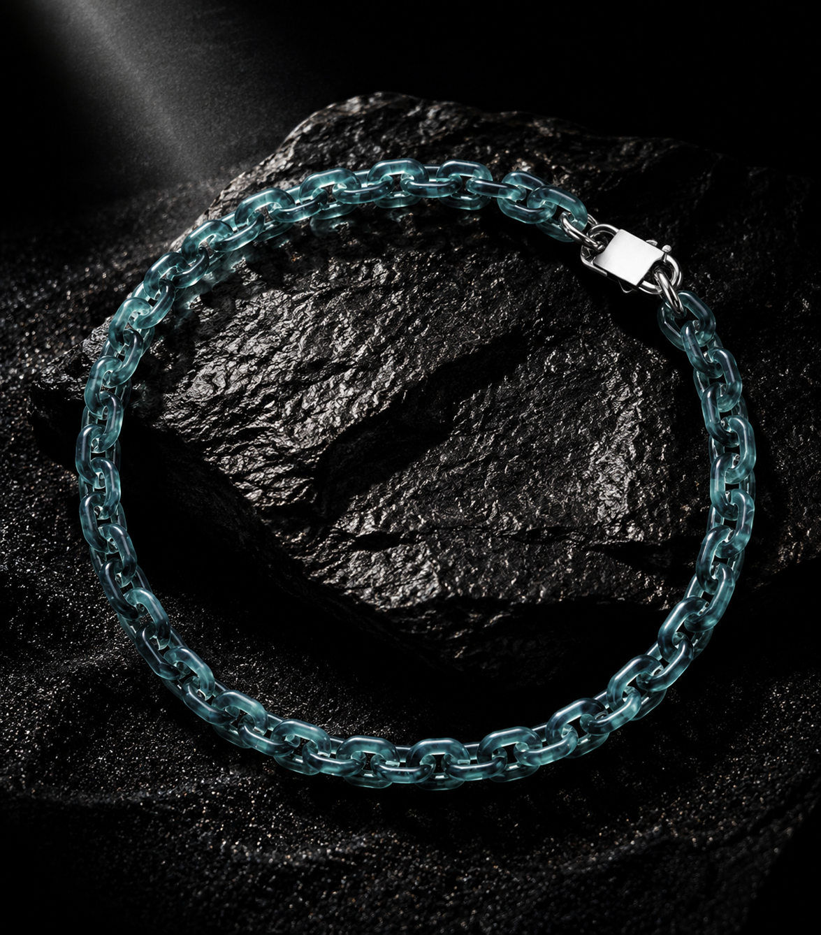 Handgeschnitztes Jadeit-Kubanische-Glieder-Armband – Pfad des Wächters