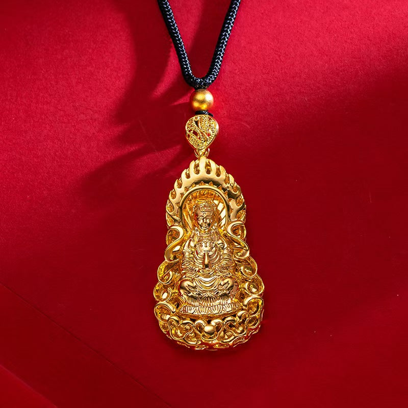 Gold Guan Yin Buddha Pendant -Protection&Healing