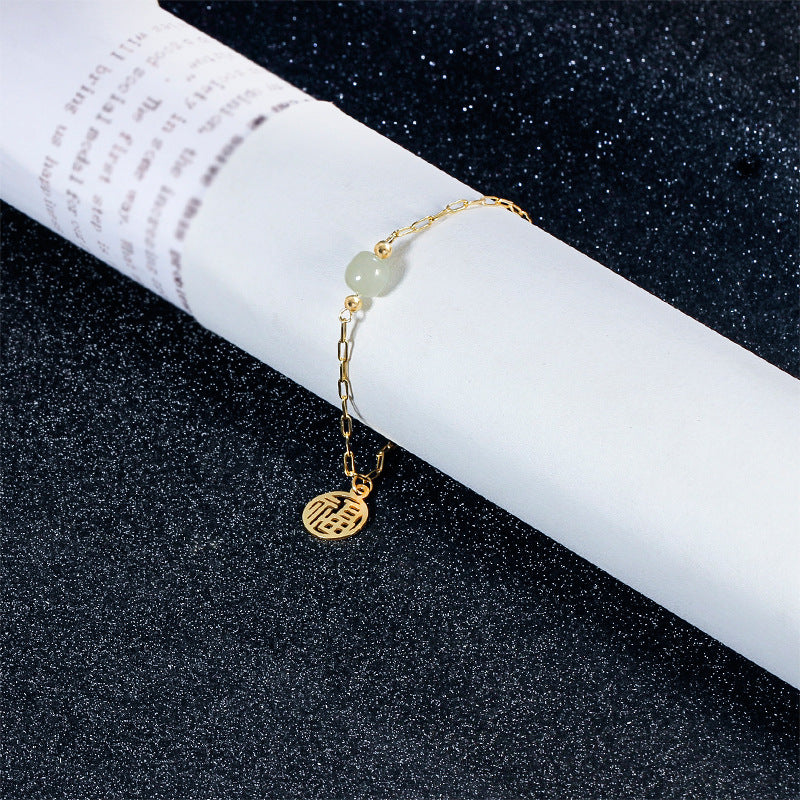 Hetian Jade Bracelet-Double Happiness