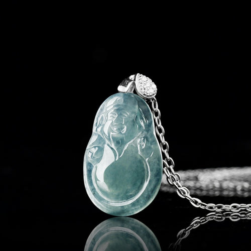 Blue Ice Jade Wealth Guardian Pendant – Prosperity & Fortune Blessing