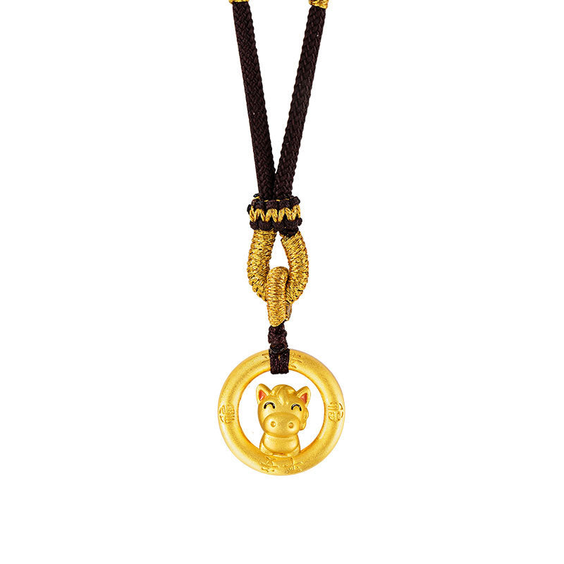 Twelve Gold Zodiac Peace-Guard Amulet Necklace Series