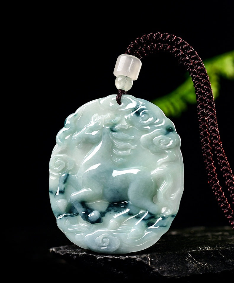 Victory Horse Myanmar Jadeite Abundance Amulet