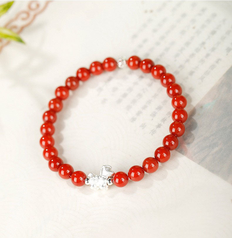 Lucky Red Agate Horse Fortune Bracelet-Success & Vitality