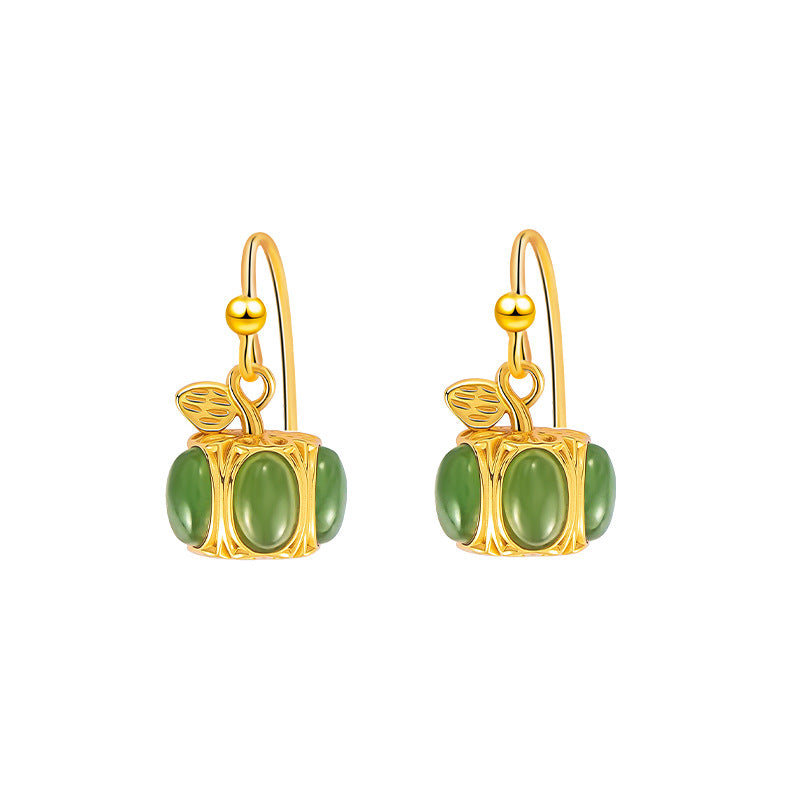 Fu Melon Nephrite Jade Necklace & Earrings-Good Wishes to Share