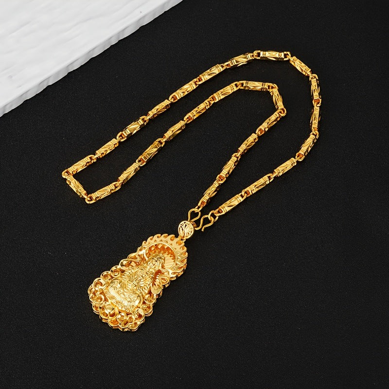 Guanyin 18K Gold Plated Pendant Necklace-Protection
