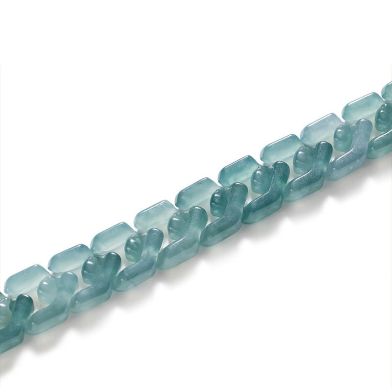 Blue Jade Cuban Bracelet-Confidence Connection