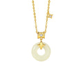 By Your Side-Star Nephrite Jade Peace Disc Necklace