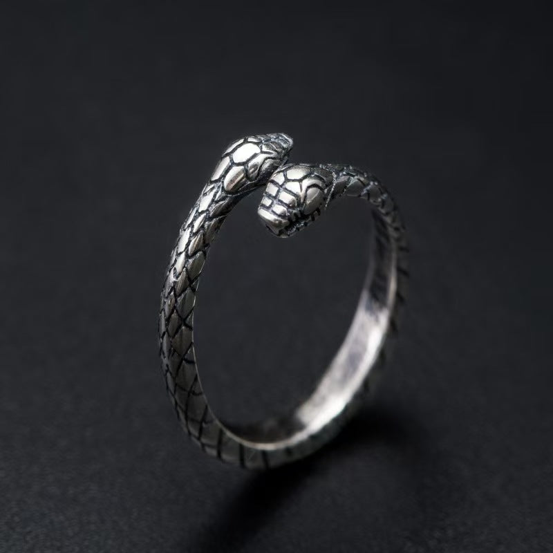 Vintage Snake Silver Ring-transformation & protection