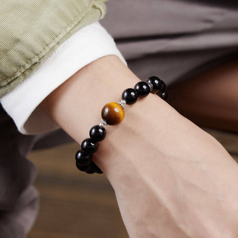 Snake Obsidian and Tiger's Eye Bracelet-Graceful Momentum