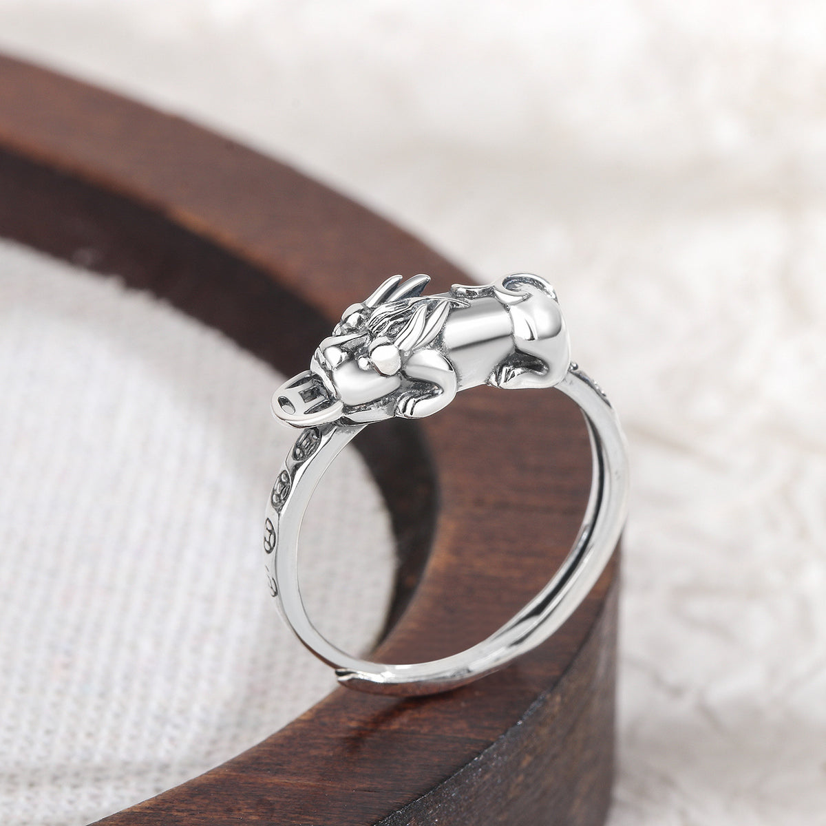 Pixiu Sterling Silver Ring-A Wish for Prosperity