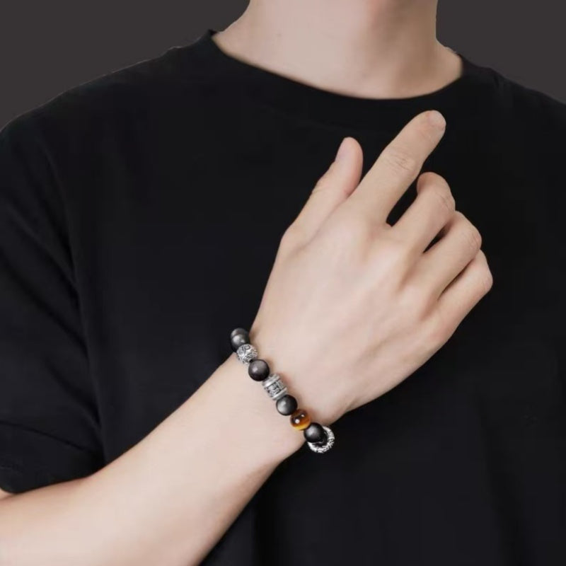 Silver Sheen Obsidian Blessings Bracelet-Serene Fortune