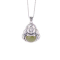 Laughing Buddha Green Jade Pendant-Positivity and Wealth
