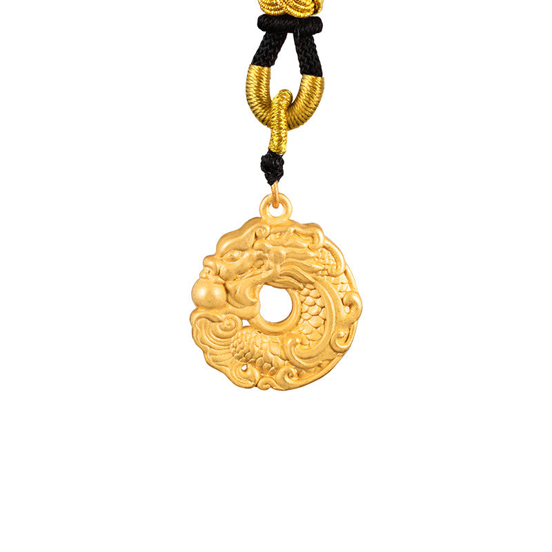 Dragon Gold-Plated Silver Pendant-Quiet Strength