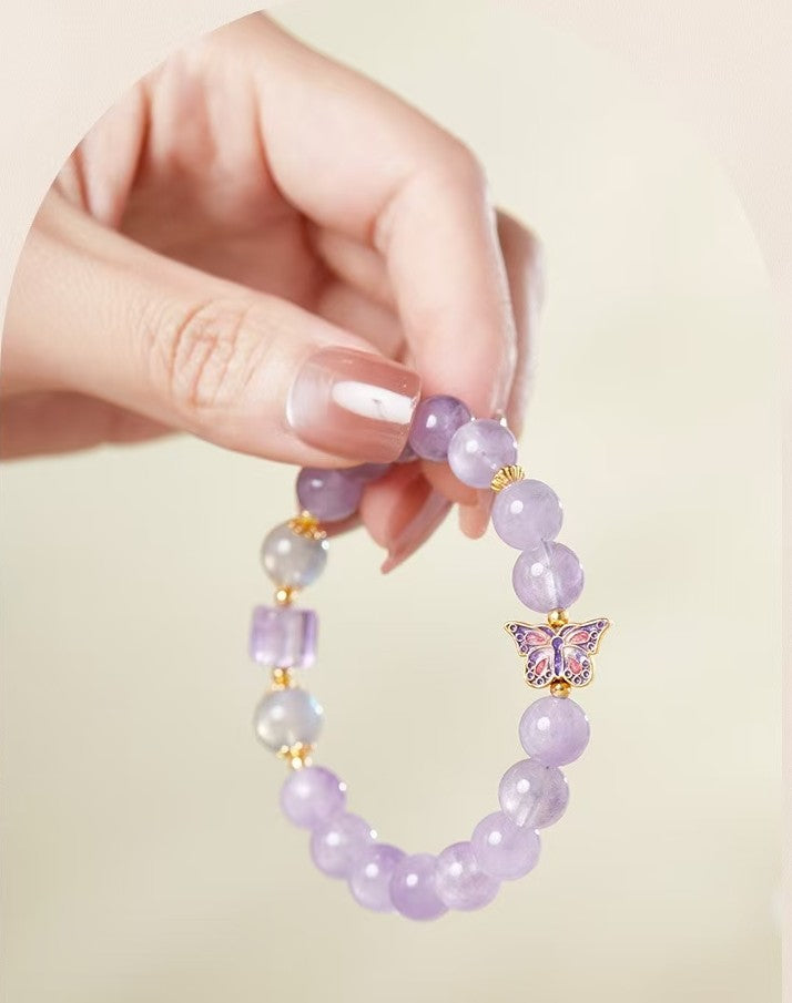 Sweet Butterfly Amethyst Bracelet-transformation and joy