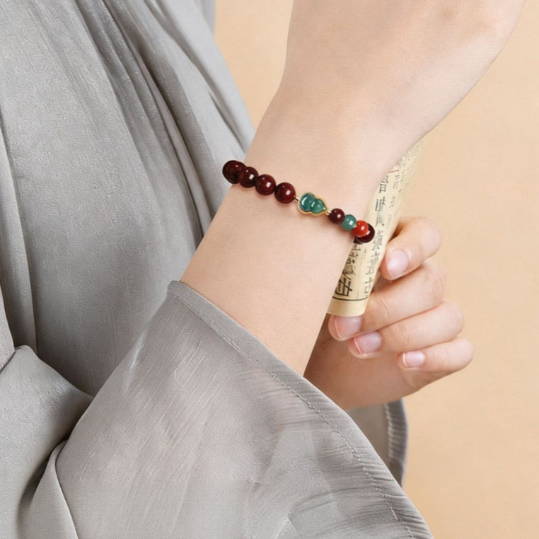 A Turn of Fortune-Purple Sandalwood Jade Gourd Bracelet