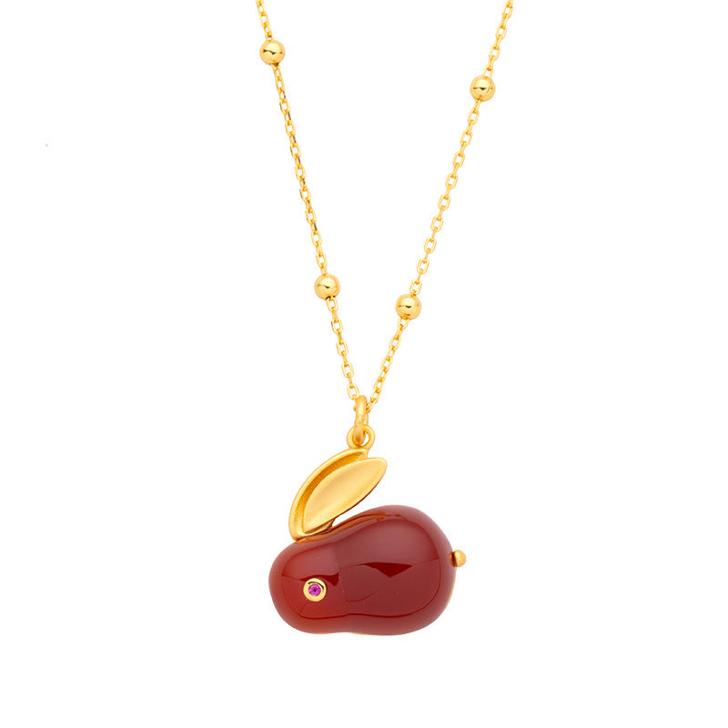 Rabbit Red Agate & Nephrite Jade Bracelet-Gentle Joy