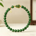Natural Nephrite Jade Gourd & Fu Plaque Bracelet-Grounded Harmony