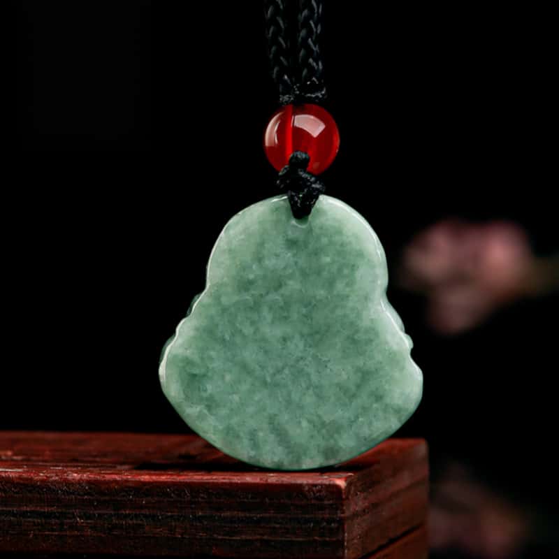 Prosperity Blessing Laughing Buddha Jade Pendant Necklace