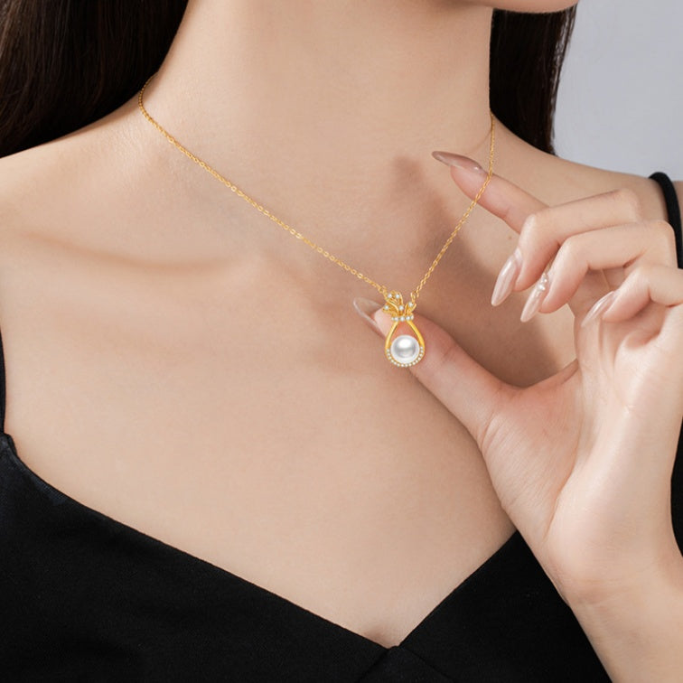 Fortune Bag Freshwater Pearl Necklace-Blessings to Share