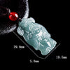 Cai Shen Jade Charm Pendant Necklace for Lucky Wealth Good Fortune Career Success