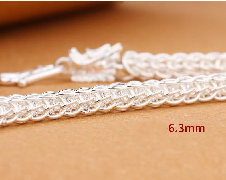 Double Dragon 999 Silver Bracelet-Attract Wealth