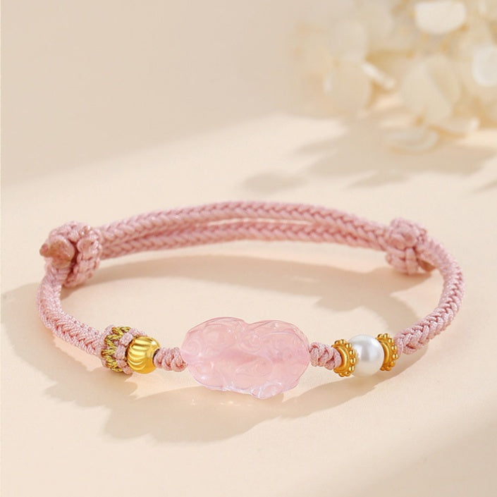 Prosperity & Harmony-Pixiu Beaded Couple Cord Bracelet